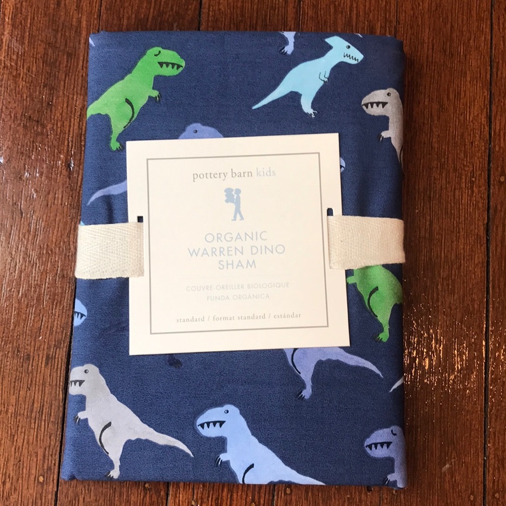 Two pottery barn kids organic Warren Dino shams